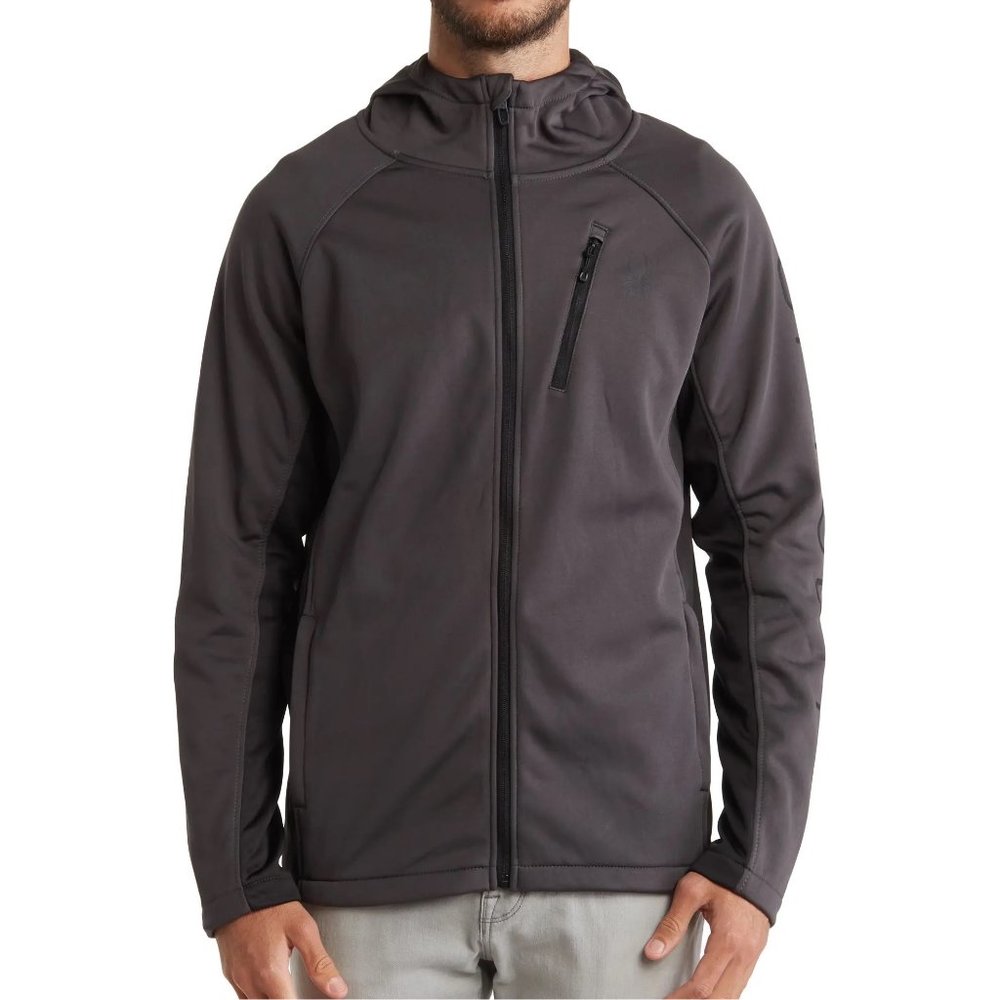 Spyder Tempo Waterproof Hooded Performance Zip Jacket Mens Grey M NWT 149